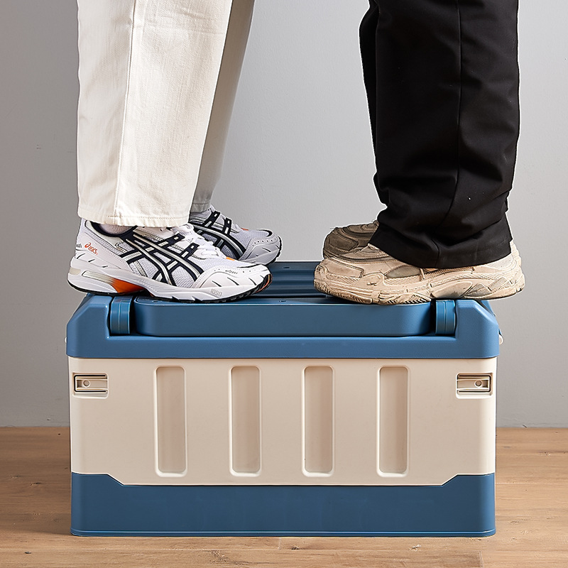 Folding storage box, trunk, king-size box, plastic for snacks, toys, classrooms, and storage boxes that can be sitted
