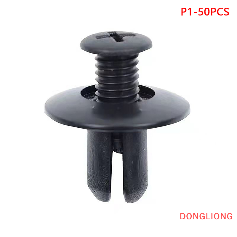 Dongliong 50 100pcs 8mm nhựa đinh tán ốc vít xe bumper fender đinh tán màu đen xe fastener clip cho trx680 trx650