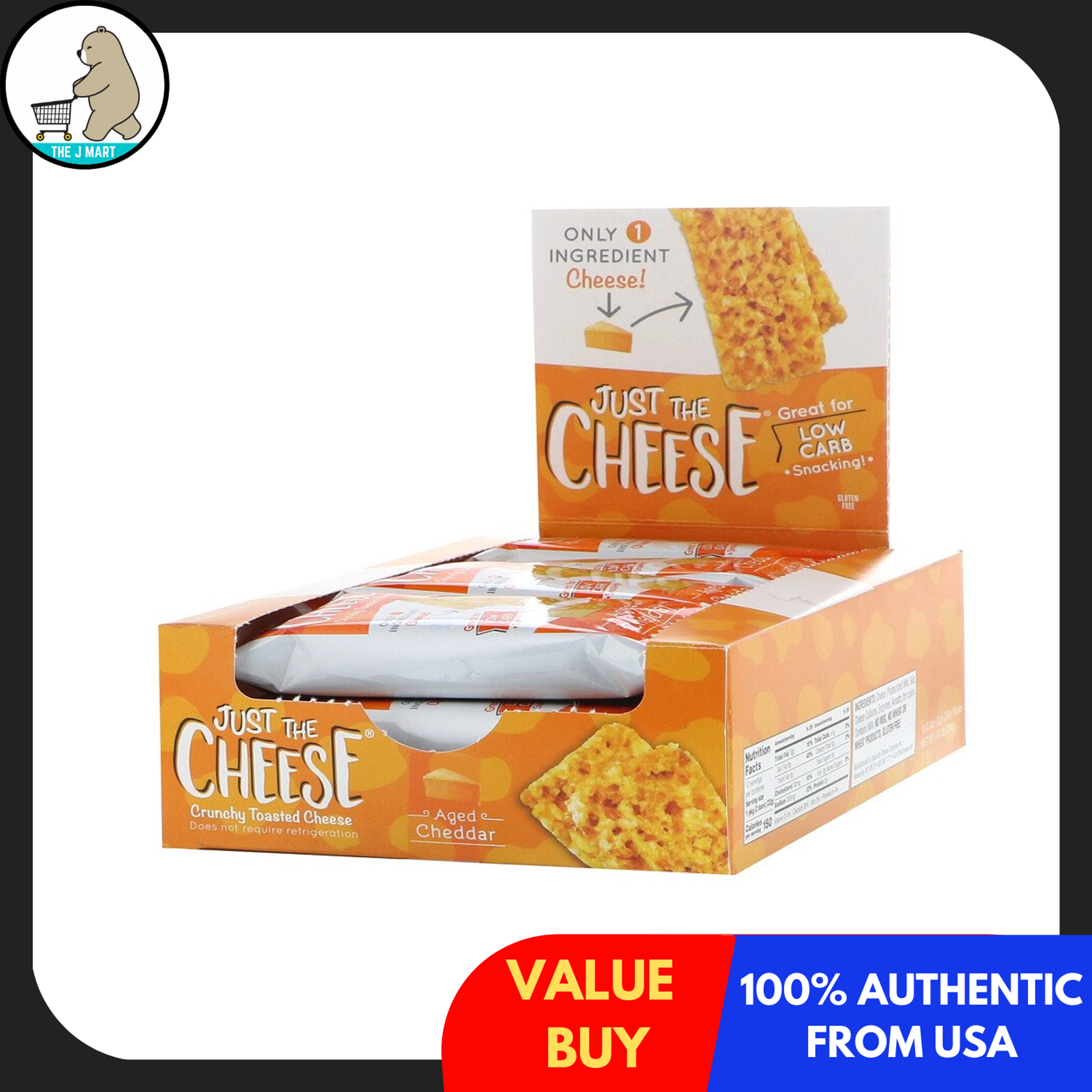 Just The Cheese, Aged Cheddar Bars, 12 Bars, 0.8 oz (22 g)[PRE
