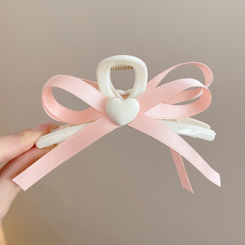 Kẹp Tóc Hình Trái Tim Màu Hồng Bằng Acrylic
