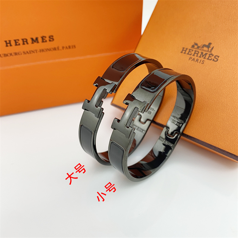 【original】 H Letter Silver Black Samurai Couple Bracelet LOGO