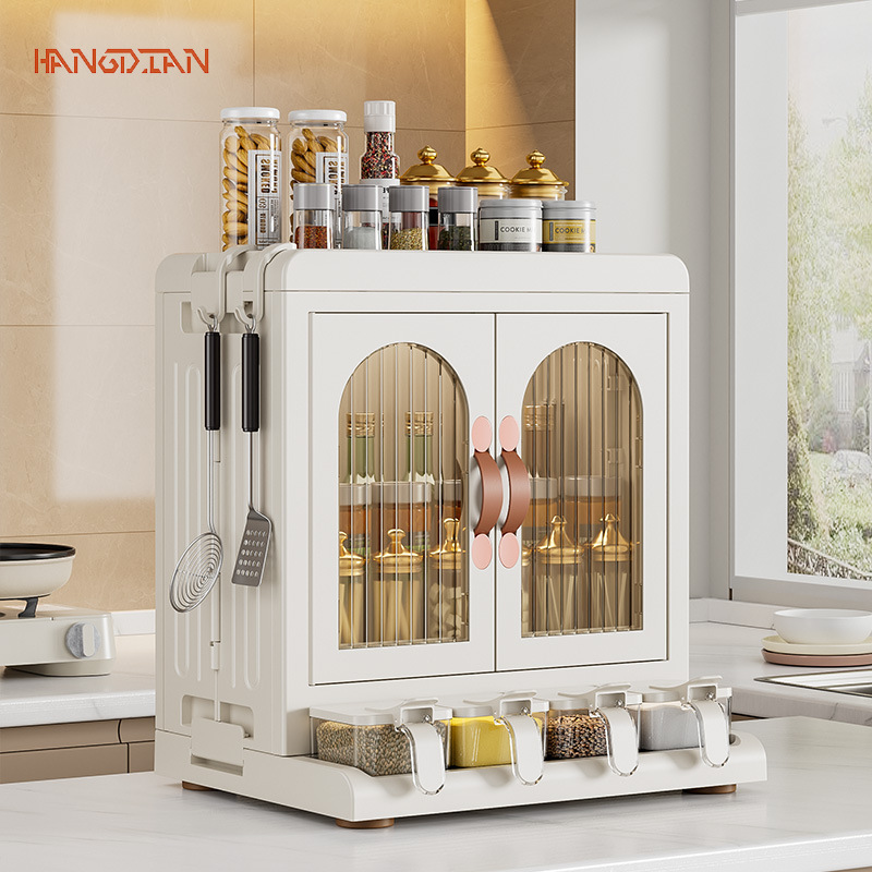 Kitchen spice shelves, chopstick knife holders, countertops, multi-functional seasoning, kitchenware, supplies storage racks, multi-layer cabinets