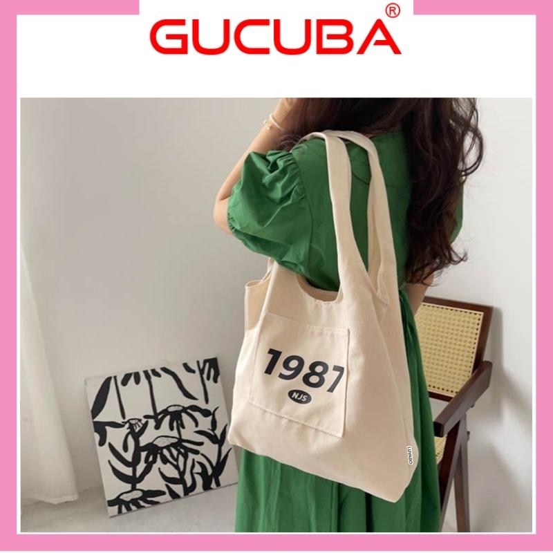 Túi xách tote vải bố đeo chéo mềm giá rẻ đi học GUCUBA TX789 thumbnail