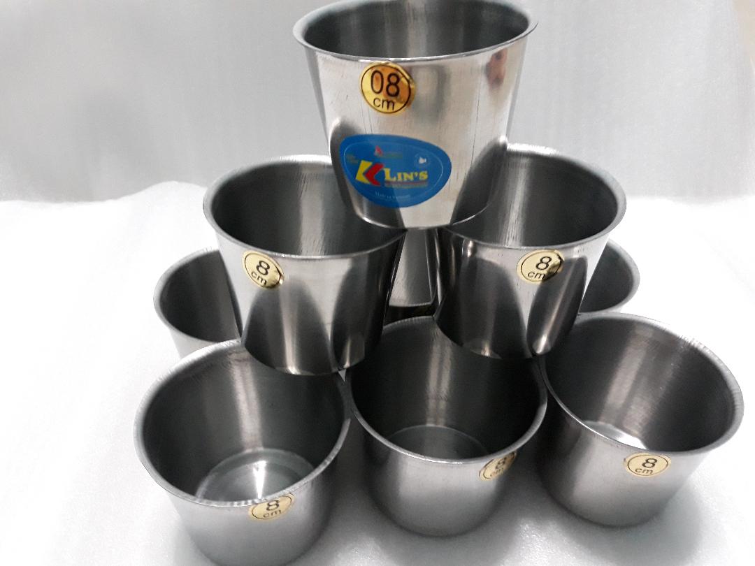 Ly đá inox tiện dụng(vừa làm đá vừa làm bánh Flan,bánh nướng)8cm