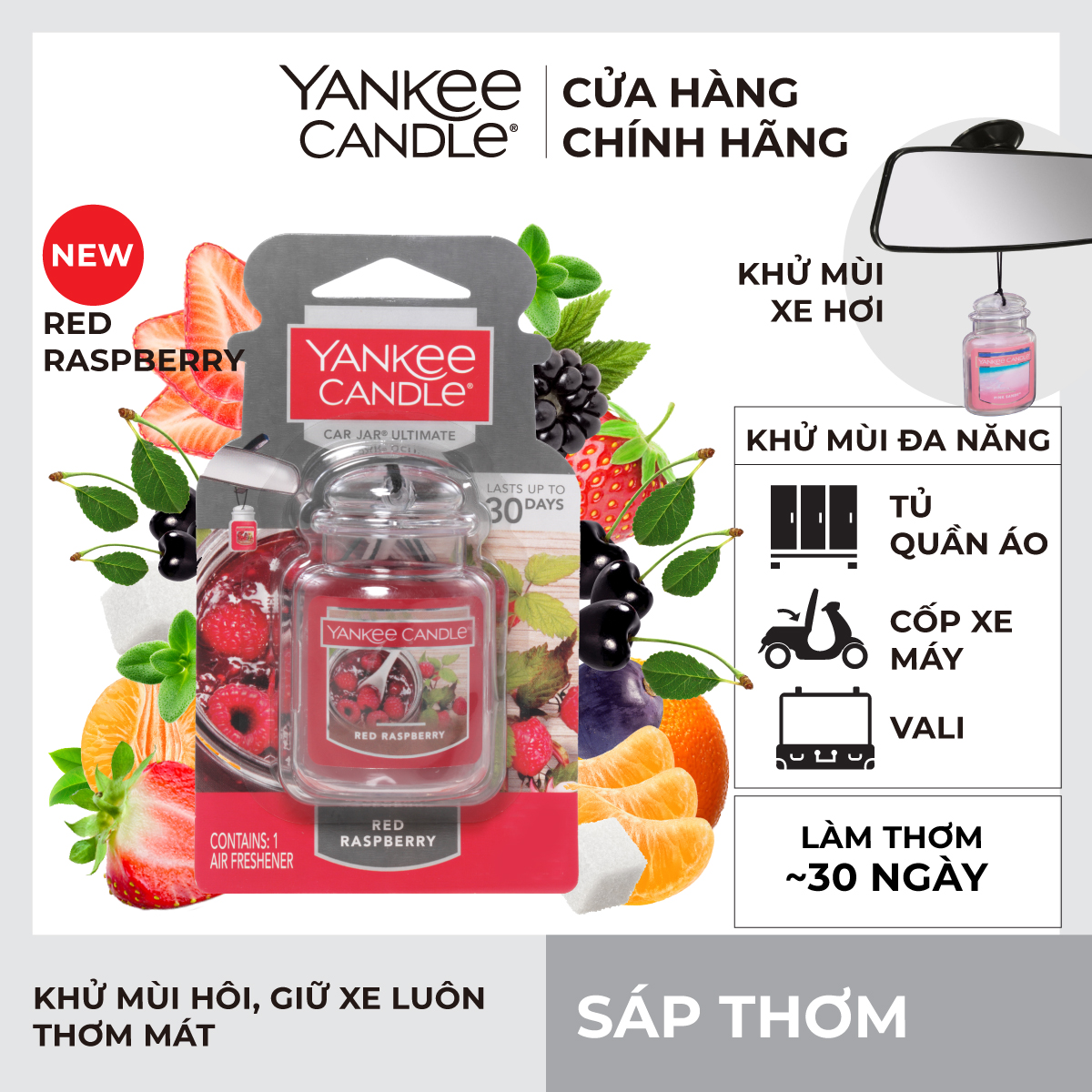 Yankee Candle Car Scented Wax - Red Raspberry