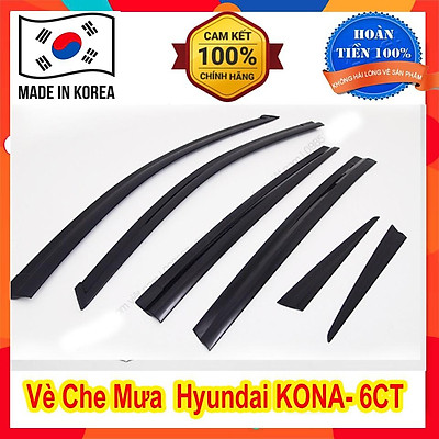 [Bọc hộp chống gãy] Vè che mưa Kona (6 chi tiết) [2018-2022]-đen
