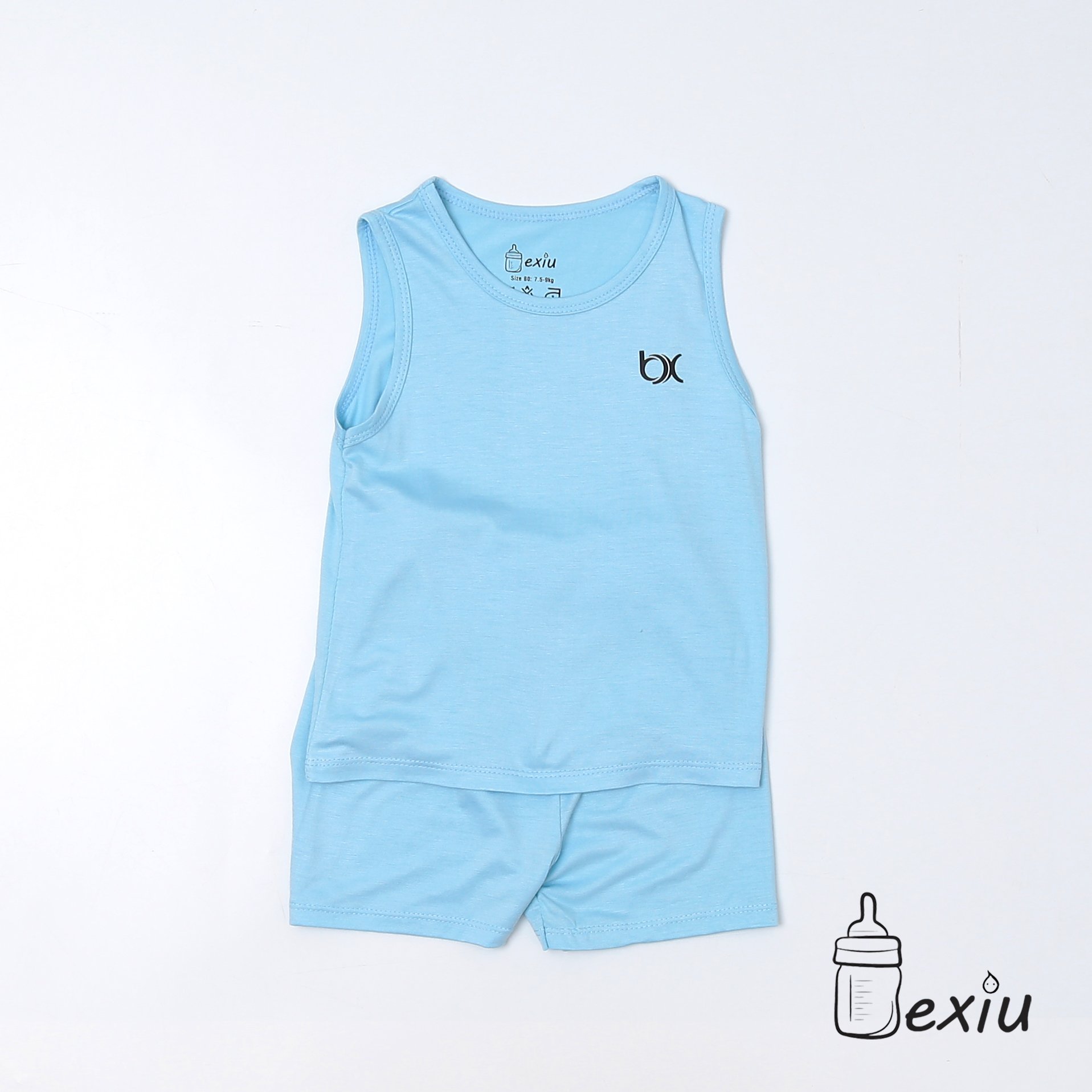 Hcmbộ ba lỗ màu bexiu bx - quần áo trẻ sơ sinh vải cotton lạnh mát mềm - ảnh sản phẩm 6