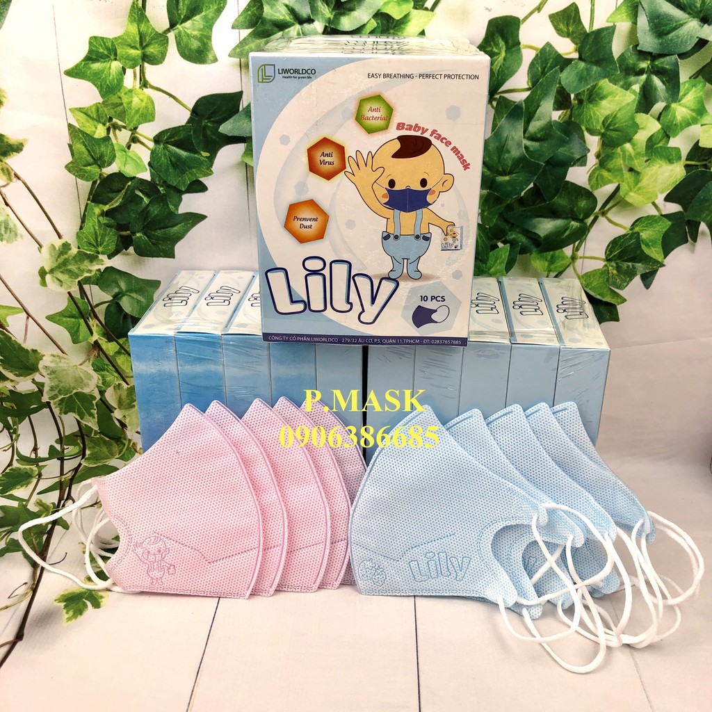 Combo 5 hộp Khẩu Trang Lily cho bé ( 50 cái )