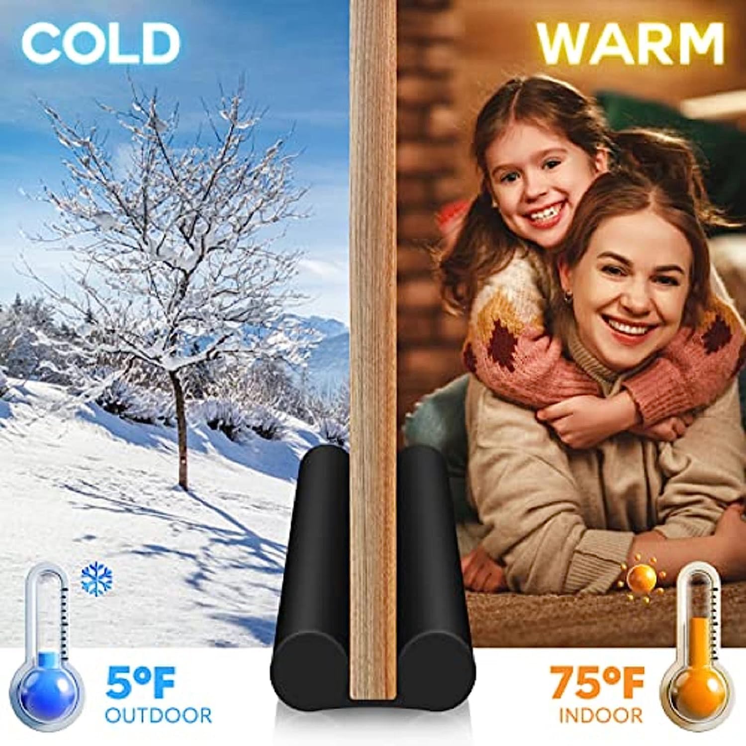 Twin Door Draft Dodger Guard Stopper Protector Under Door Clean Strip Prevent Insect & Dust Blocker. 