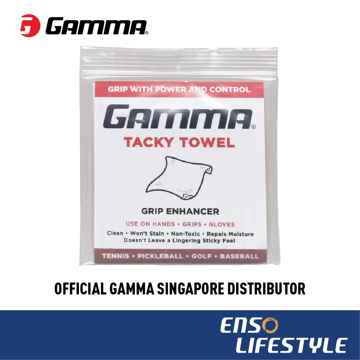 GAMMA Tacky Towel Tennis Grip Enhancer [Enso Lifestyle]
