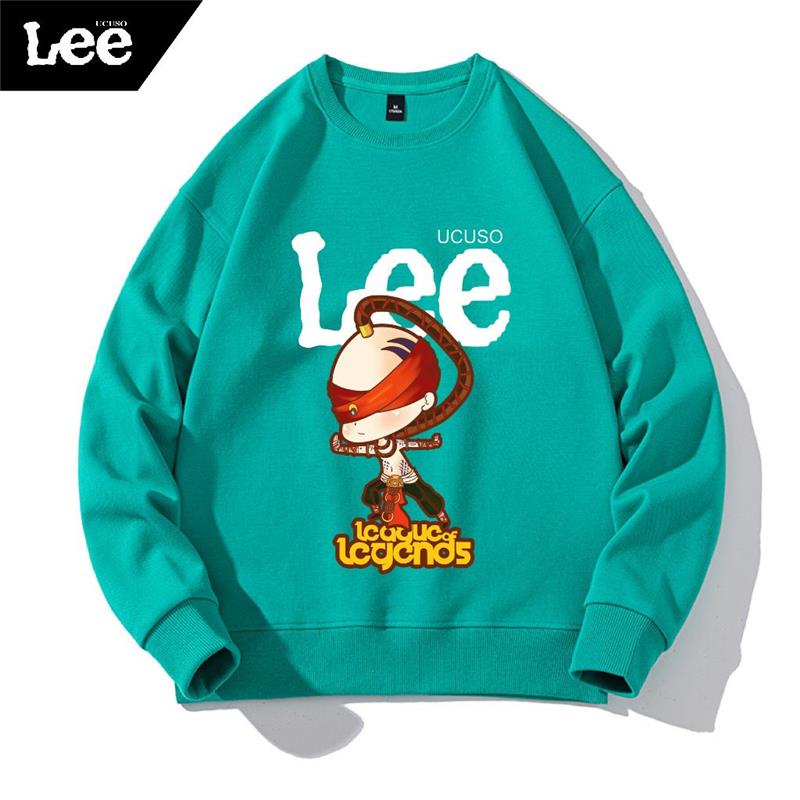 Lee UCUSO cartoon co-branded sweater men's autumn and winter round neck  tide clothes tops are fashionable to wear lovers' clothes.