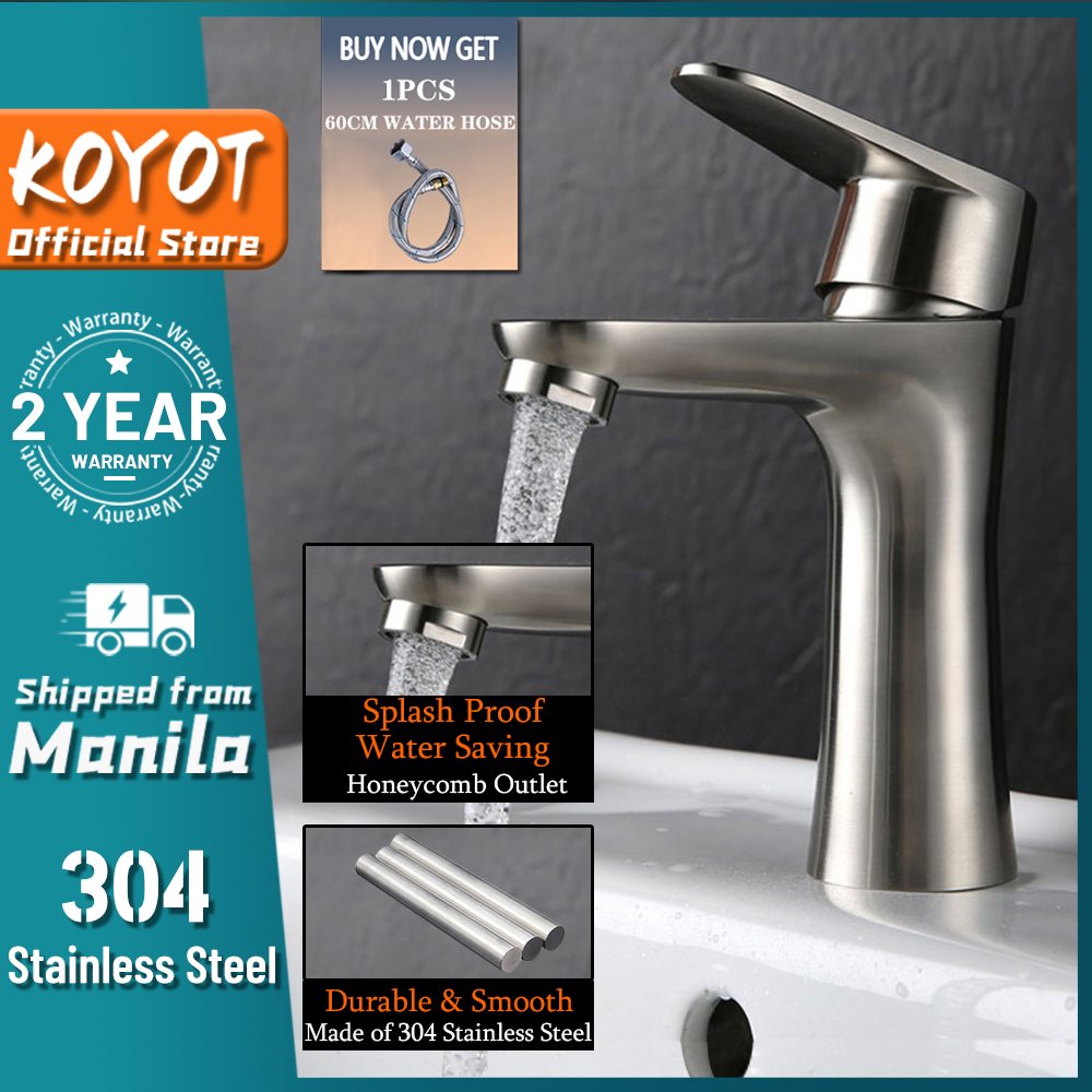 KOYOT 304 Stainless Steel Fashion Style Single Cold Bathroom Basin