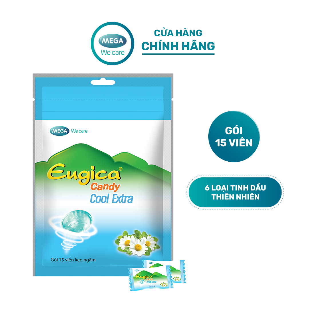 Kẹo ngậm thảo dược the mát EUGICA CANDY COOL EXTRA (Túi zip 15 viên)