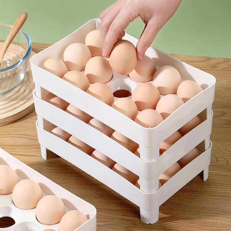 KS Food grade refrigerator egg storage box, household multi-layer stackable egg rack, kitchen specific egg tray