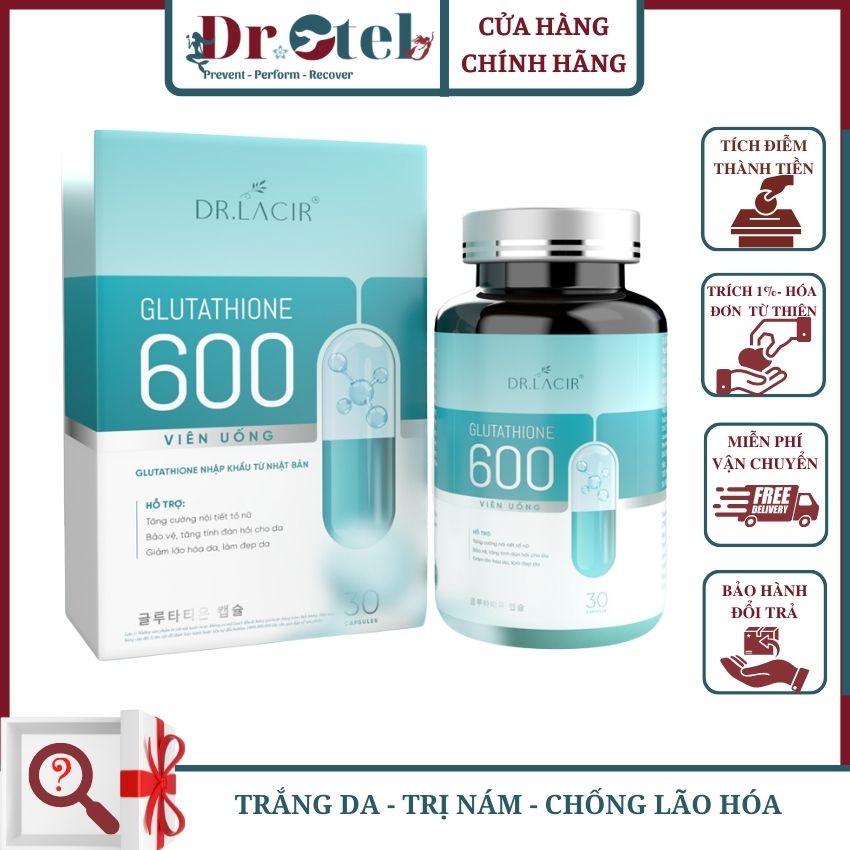Viên Uống Trắng Da Glutathione 600 DR Lacir Dr.Reju D02 Chống Oxy Hoá