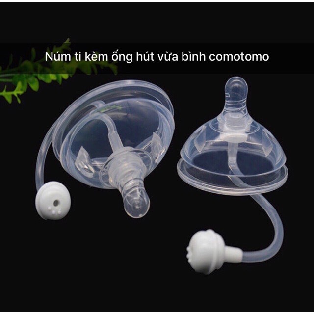 Núm ti kèm ống hút thay thế cổ siêu rộng , bình silicon , como , fatz
