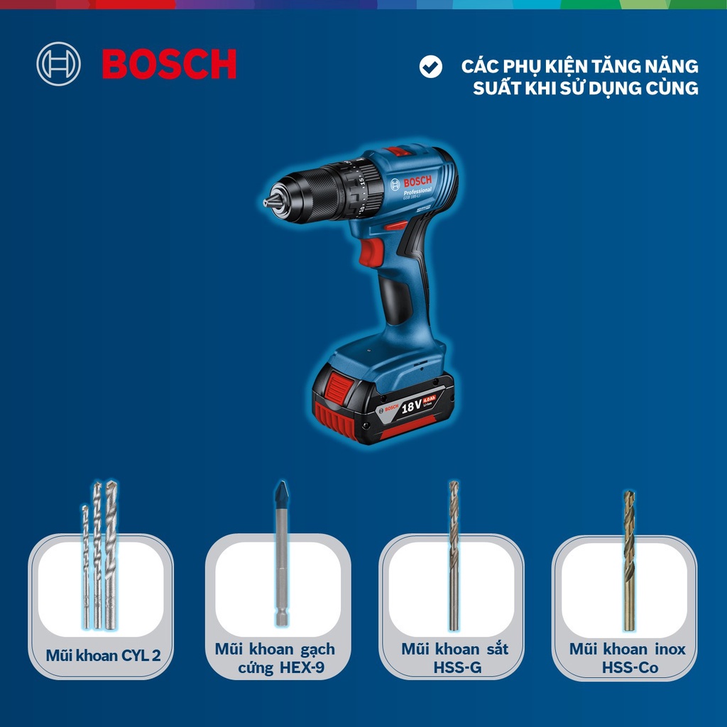 Máy khoan vặn vít động lực pin GSB 185-LI