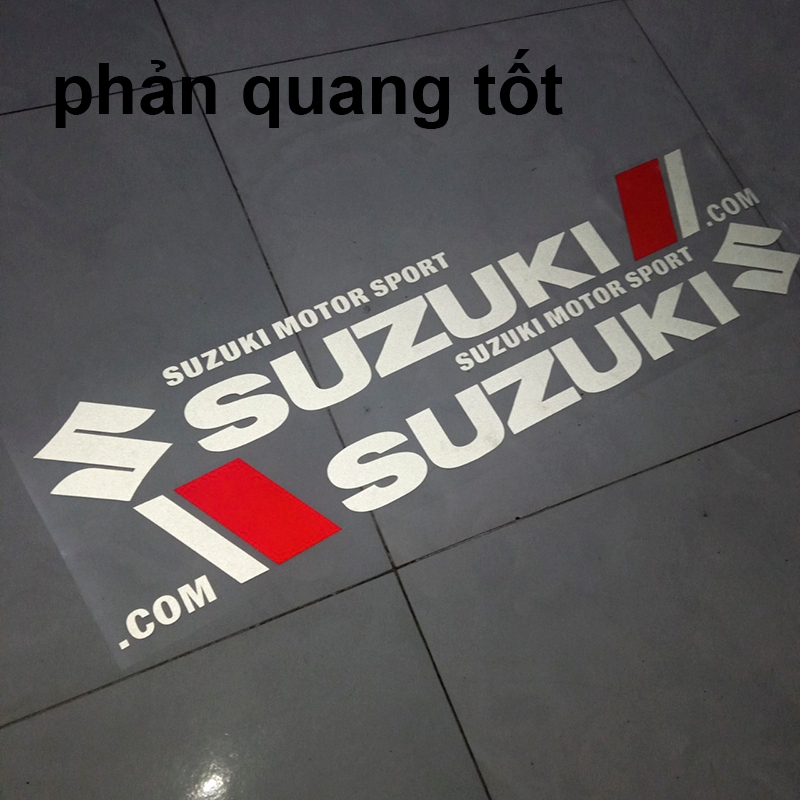 Bộ tem suzuki phản quang dán thân xe ô tô