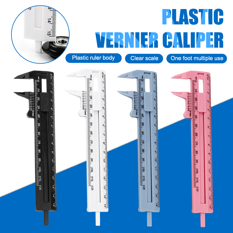 0-150mm Mini Double Scale Plastic Vernier Caliper Ruler Measuring ...