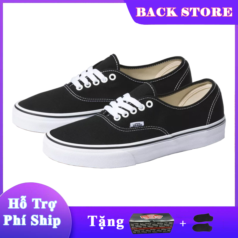 [HCM]Giày thể thao sneaker nam nữ Vans Authentic Đen [ Tặng Box + Vớ ]
