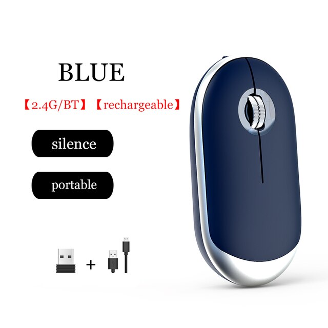 Rechargeable Wireless Computer Mouse Bluetooth Silence MINI Optical Dual Mode 3 DPI for ipad Macbook Laptop Girls Small Hand