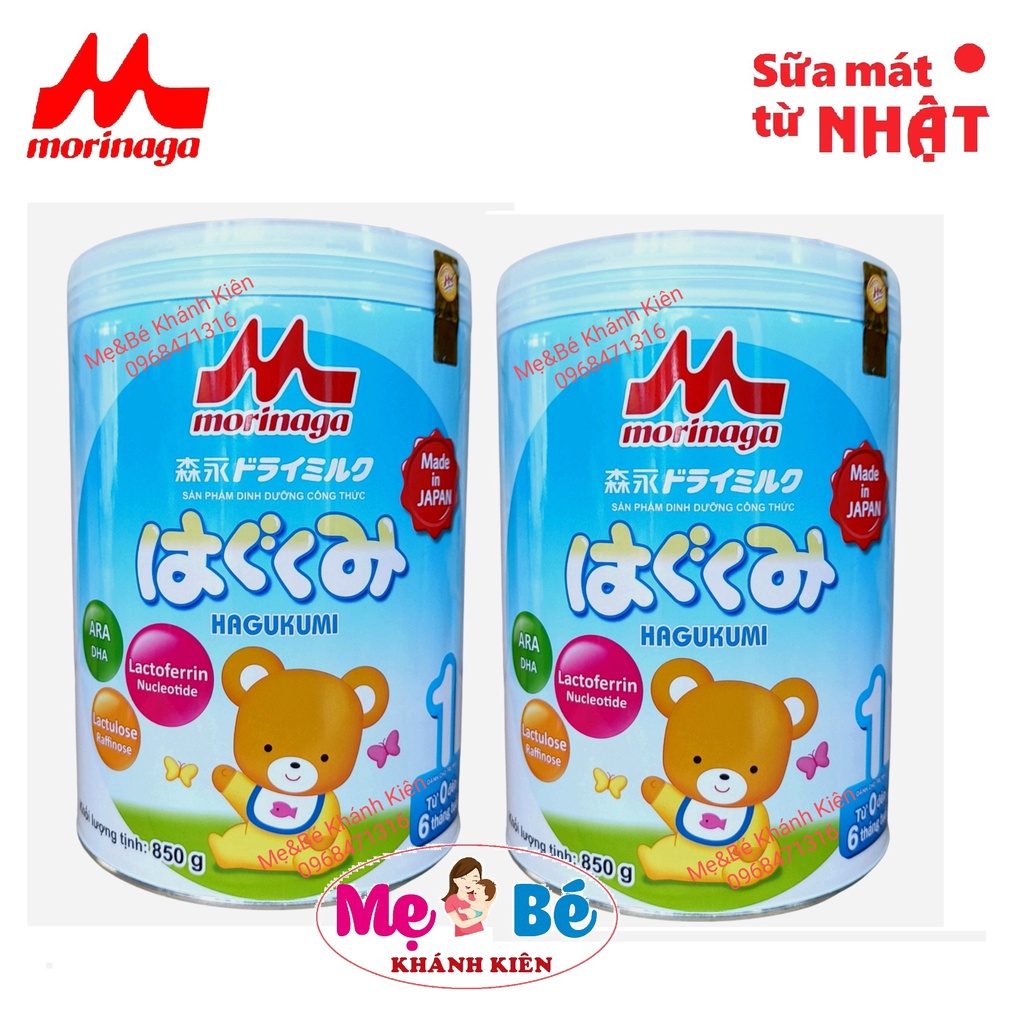 Combo 2 hộp sữa Morinaga số 1 850g Mẫu Mới (NK chính hãng, date 2025)