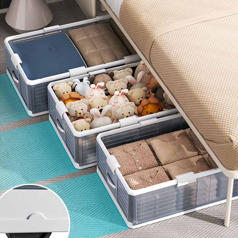 Folding storage cabinet under the bed, flat household storage box with wheels, drawer-type thickening storage box, compression storage box