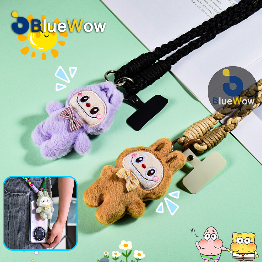 Woken Rope Keychain BlueWow Crossbody Shoulder Straps Coloful Lanyard Keychain Key Ring ...