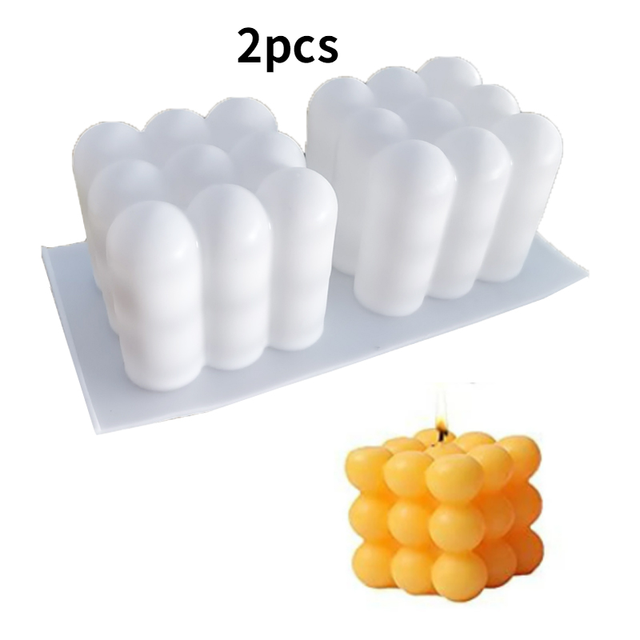khuôn silicon làm nến thơm handmade hình khối rubik