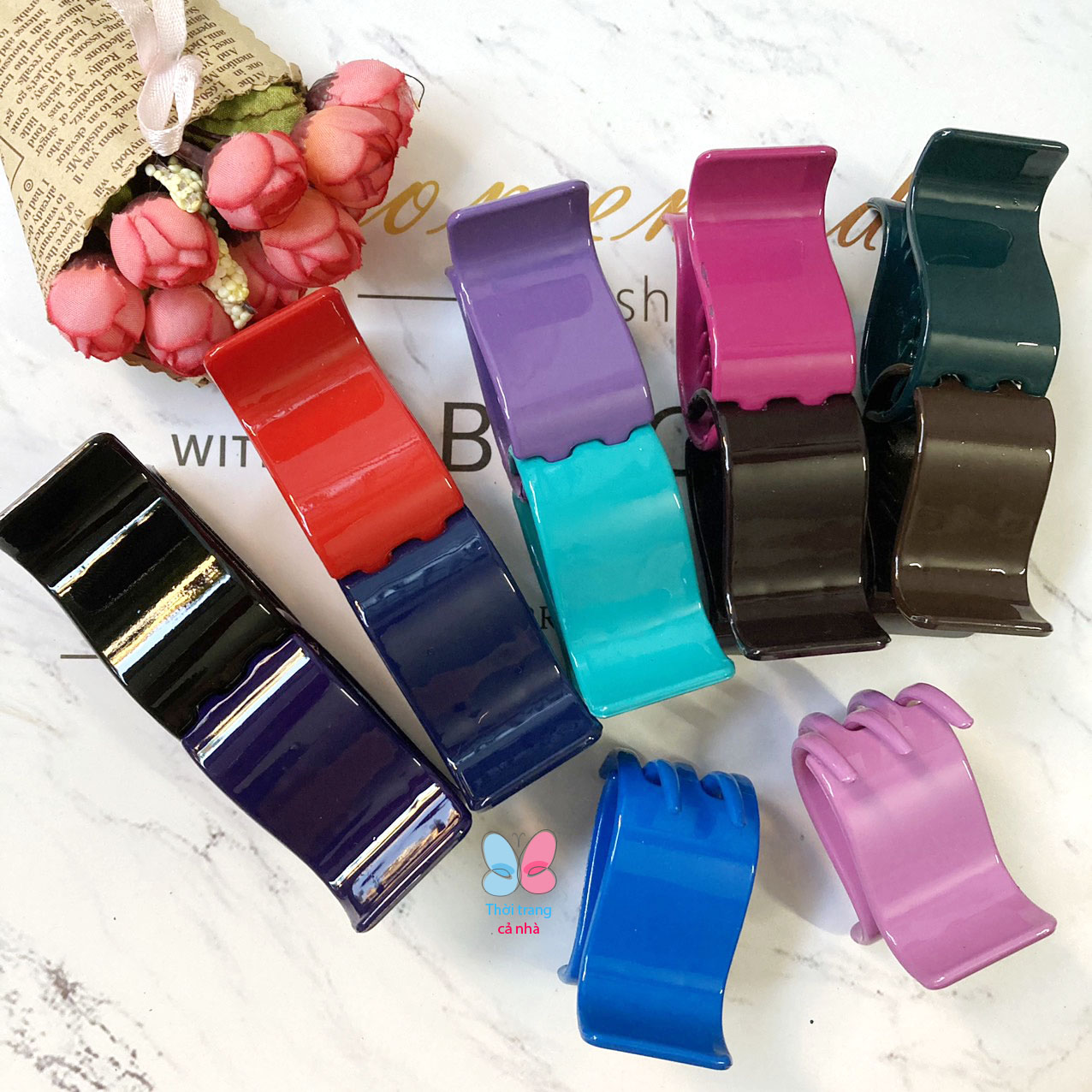 Type 1 Hair Clip with 3 Teeth and 5 Teeth in Glossy Color Dbt29