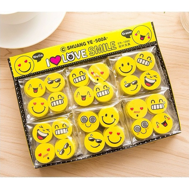 Combo 4 viên gôm tẩy hình mặt cười dễ thương