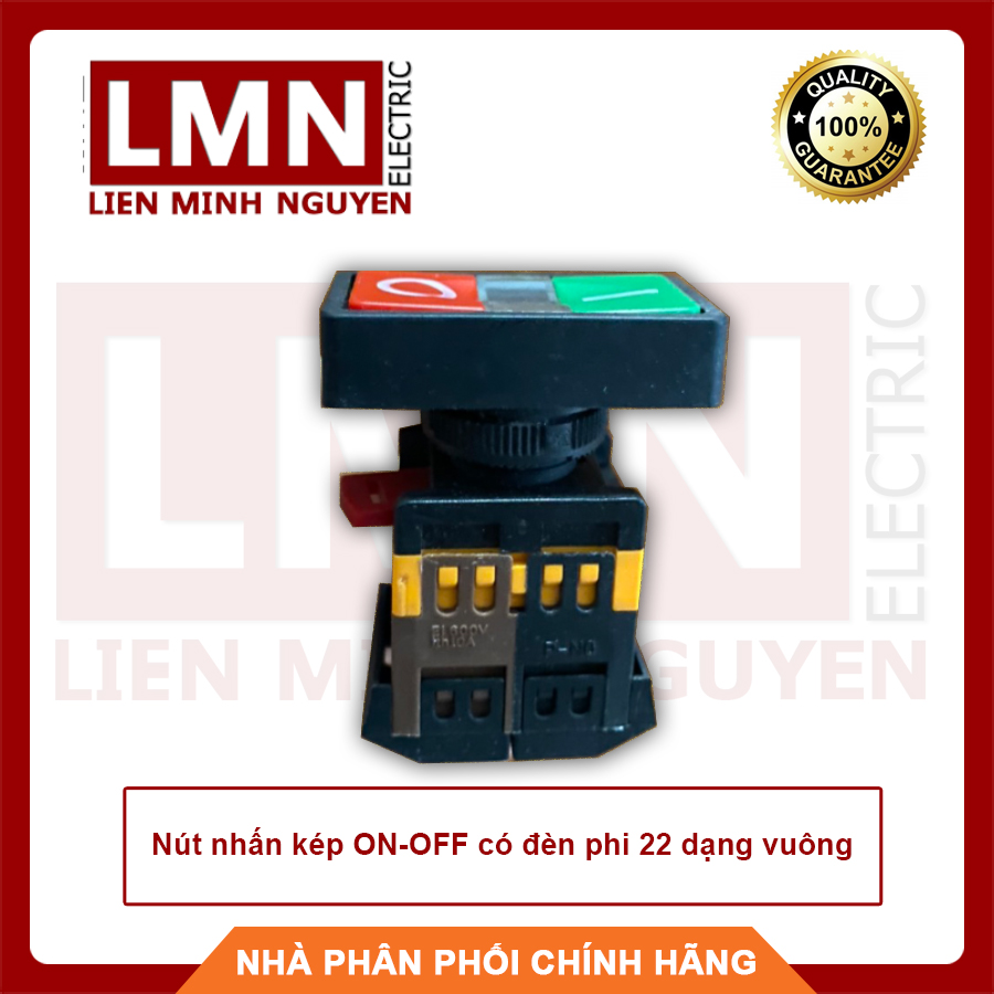 Nút nhấn kép ON-OFF có đèn phi 22, nhấn nhả