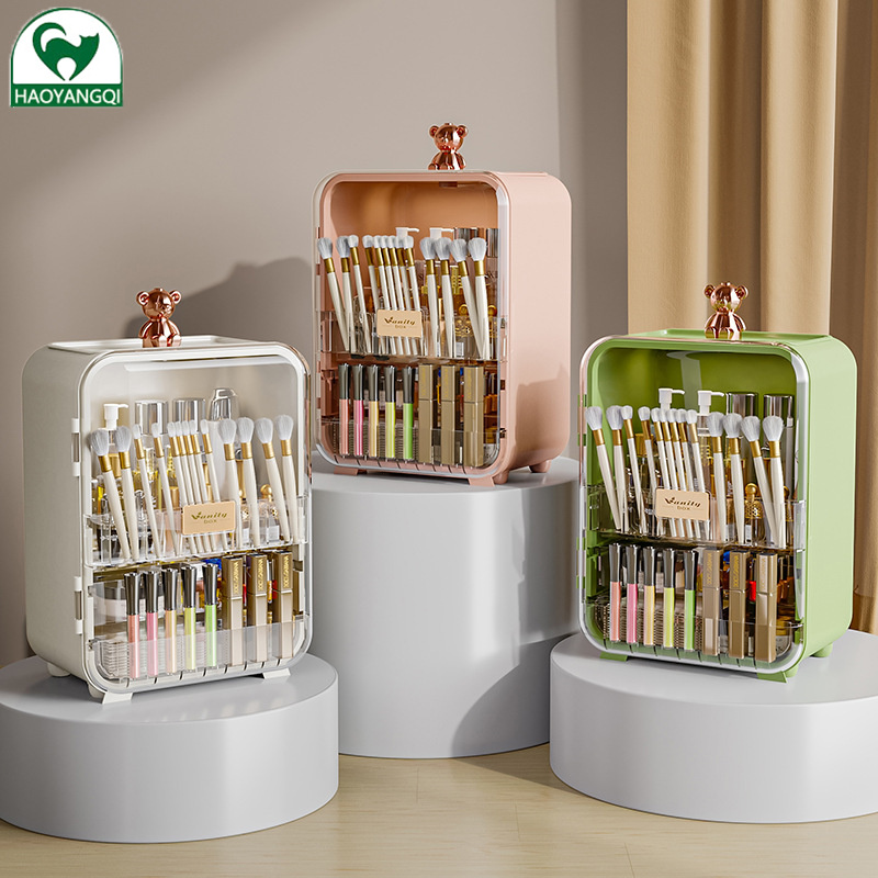 Storage box Large capacity cosmetics storage box, makeup storage LED light, mirror, desktop storage, lipstick and skincare products storage cabinet