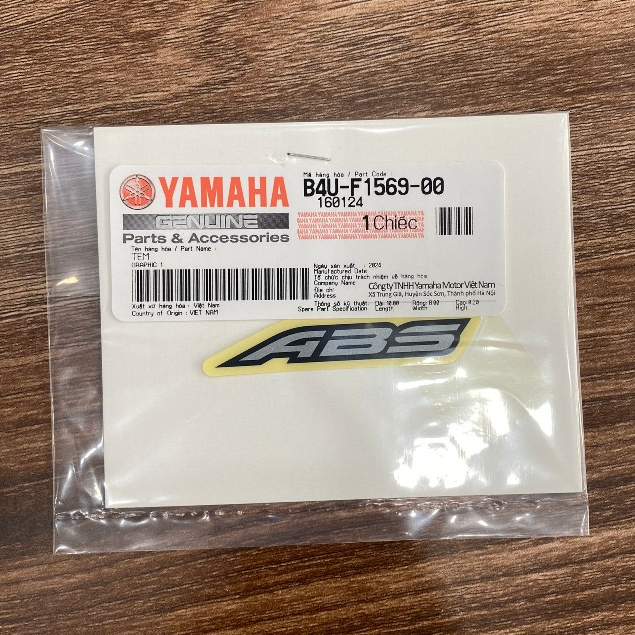 Tem chữ ABS màu bạc - Chính hãng Yamaha