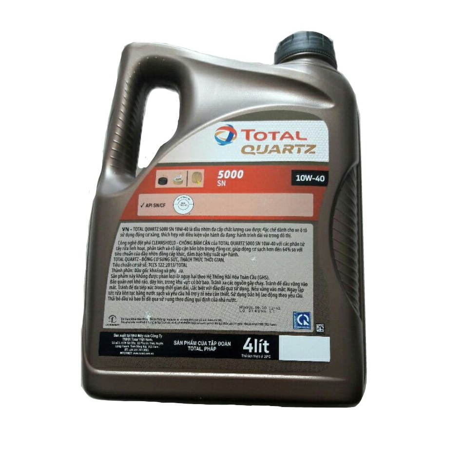 [HCM]Nhớt Xe Ô Tô Total Quartz 5000 10W40 (4L)