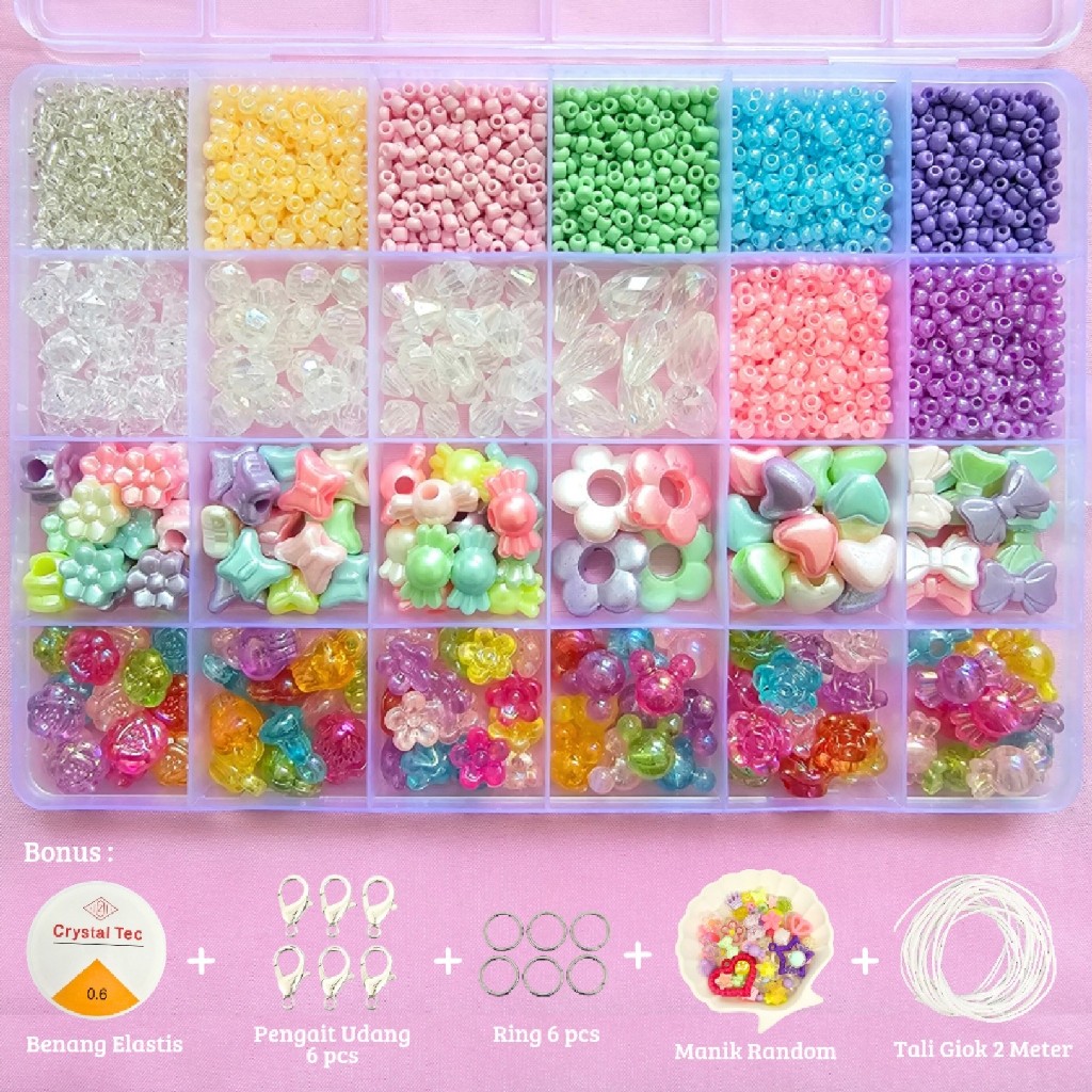 Set Manik Manik Murah Lucu 1 Box DIY Beads - SM012 Bahan Premium