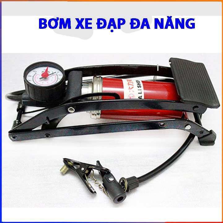 Bơm Xe Đạp, Xe Máy, Ô Tô, Bơm Phao, Bóng..Bằng đạp chân mini Tiện Dụng