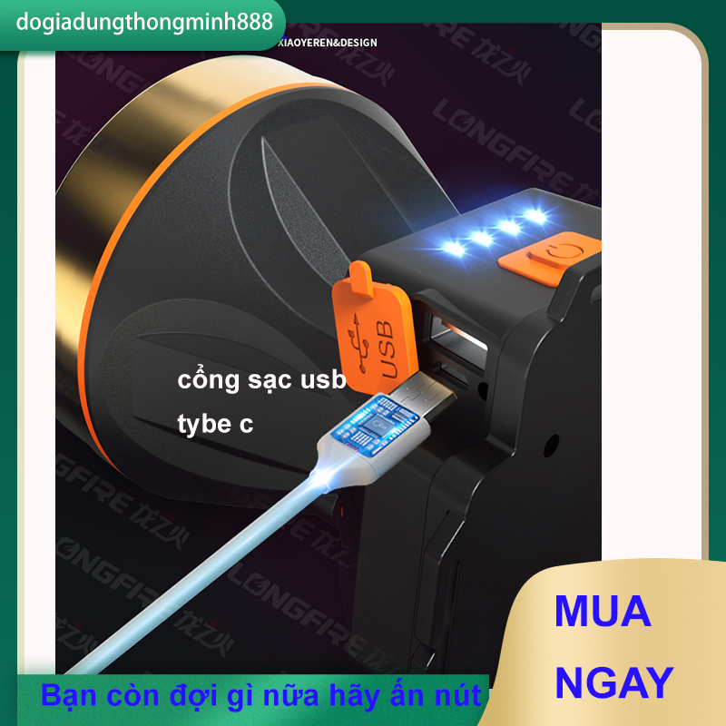 Đèn pin siêu sáng đội đầu chống nước pin 4400ma
