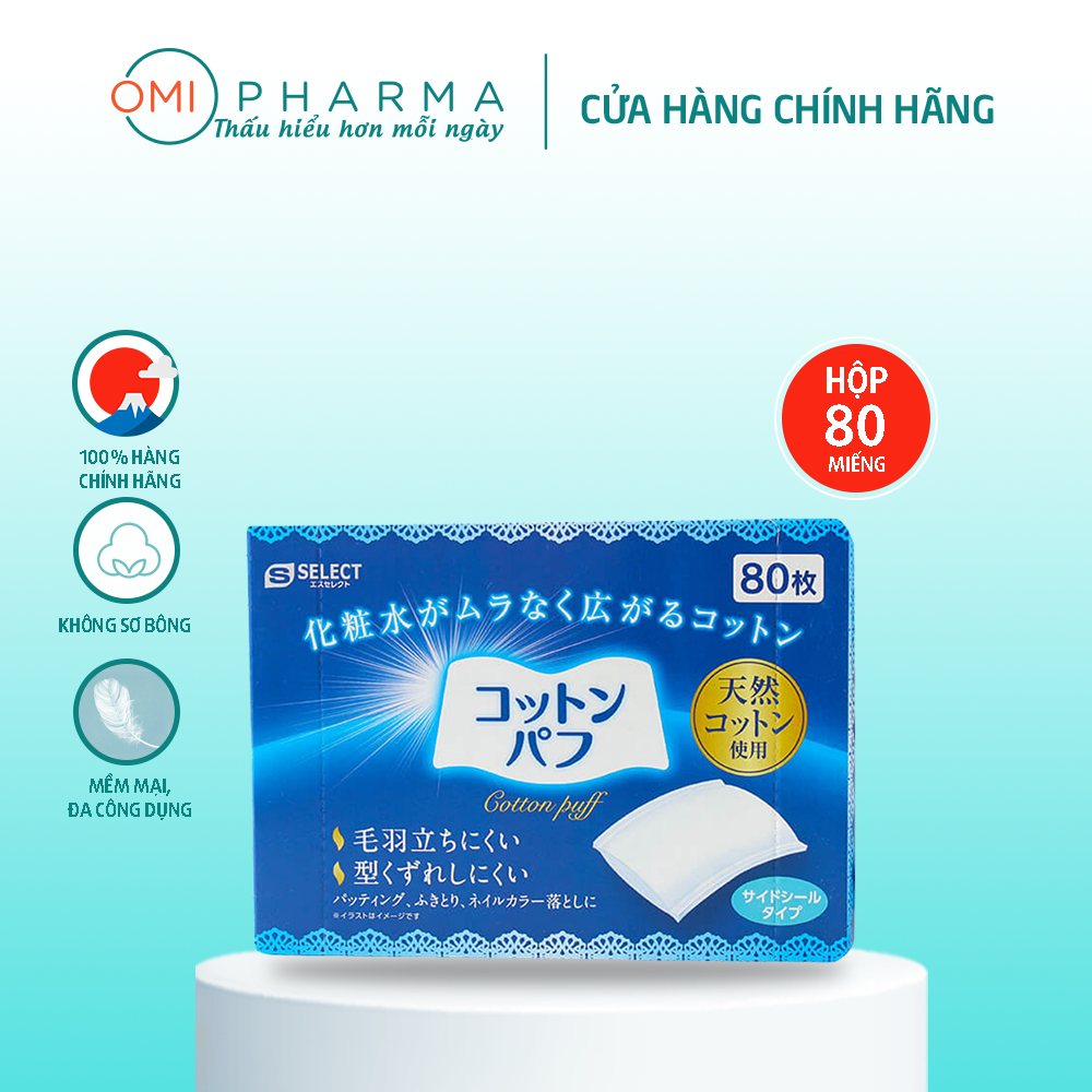 Bông tẩy trang s select nhật bản 80 miếng