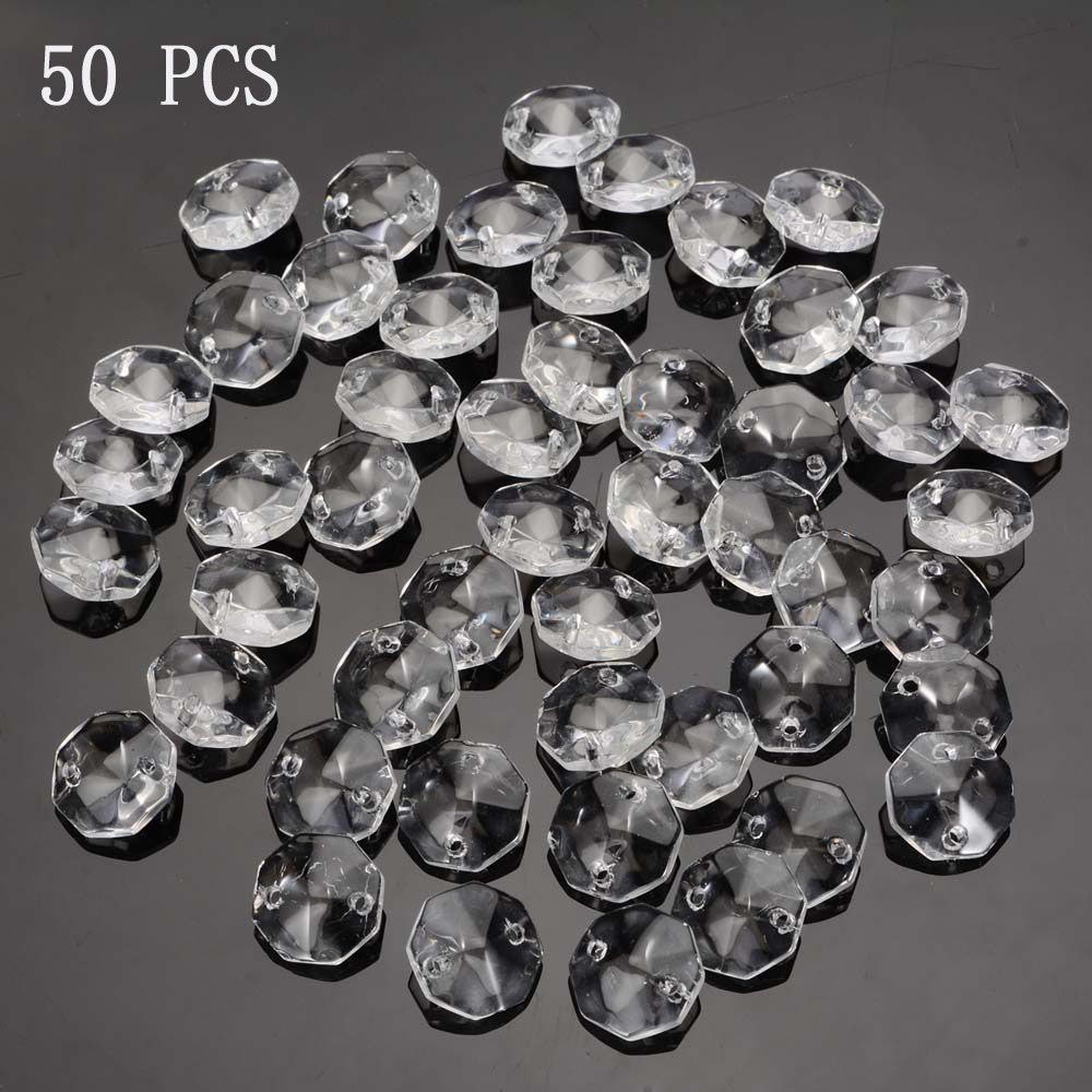 GVDBHFD Handmade Pendant Chandelier Ornament Party Decor DIY Crystal Glass Beads Curtain Diamond Hanging Ornament Octagonal Beads