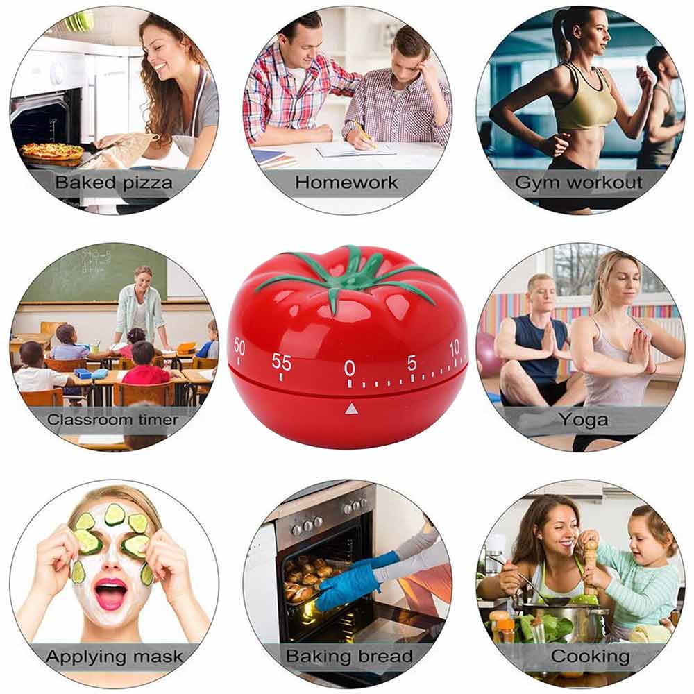 Kitchen Tomato Countdown Timer Baking Time Reminder Mechanical Clock Alarm Tools Tomato