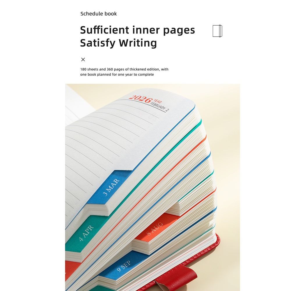 Diary Notepad 365 Days Per Day 2026 English Schedule Notepad Thickened ...