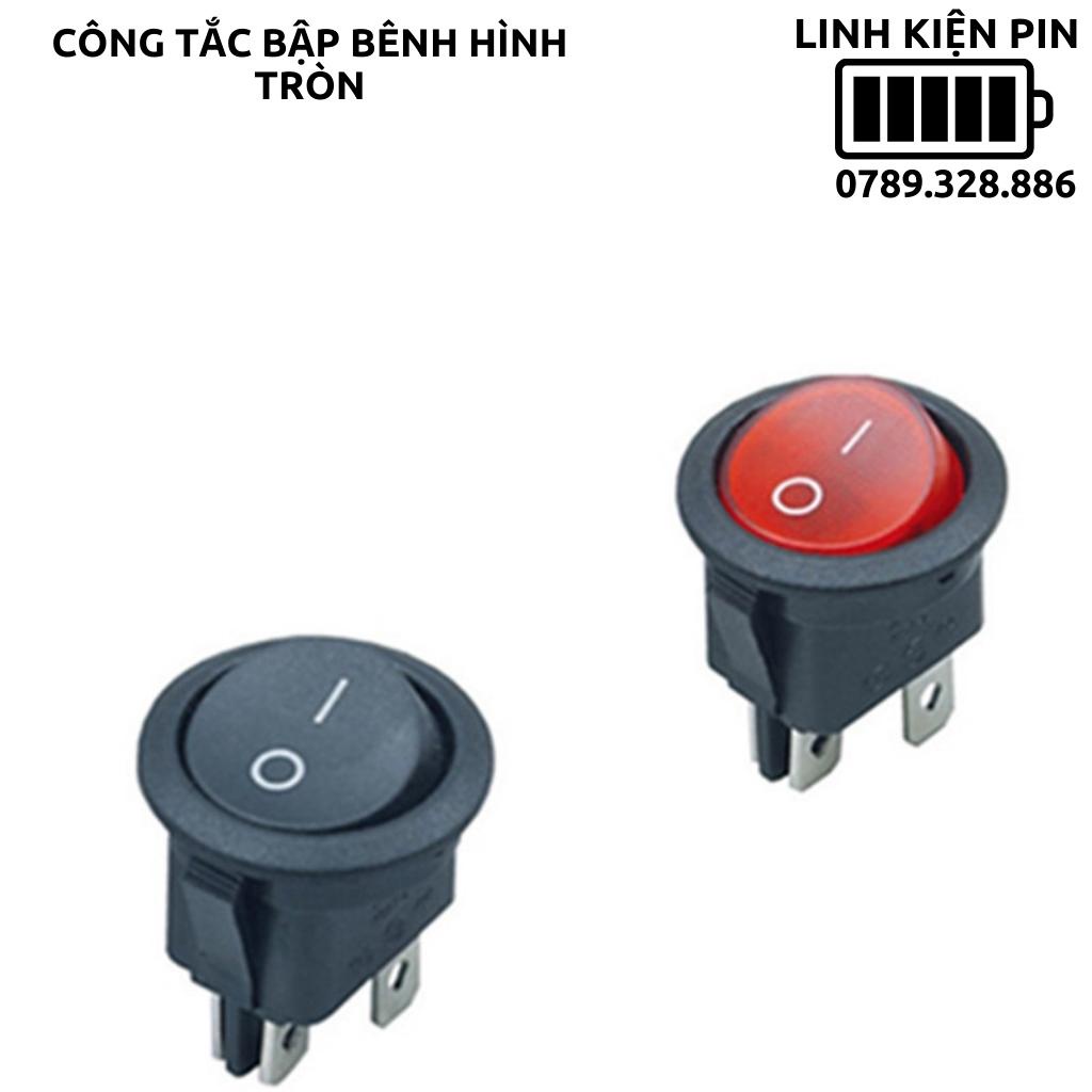 Công tắc bập bênh hình tròn 220v 6a có led