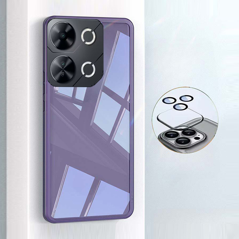 For itel P65 Case Camera Protection Semi Transparent Soft Silicone Shockproof with Lens Protector Films for itel P65 Back Cover