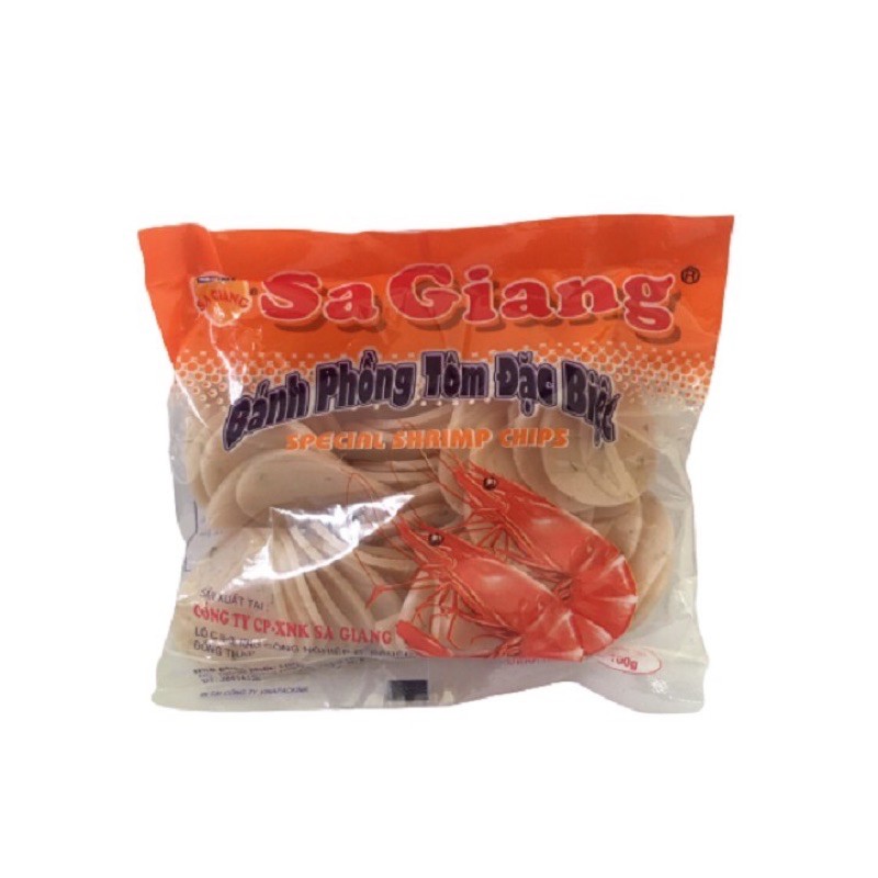10 gói bánh phồng tôm Sang Giang cam ( 10 gói x 100g )