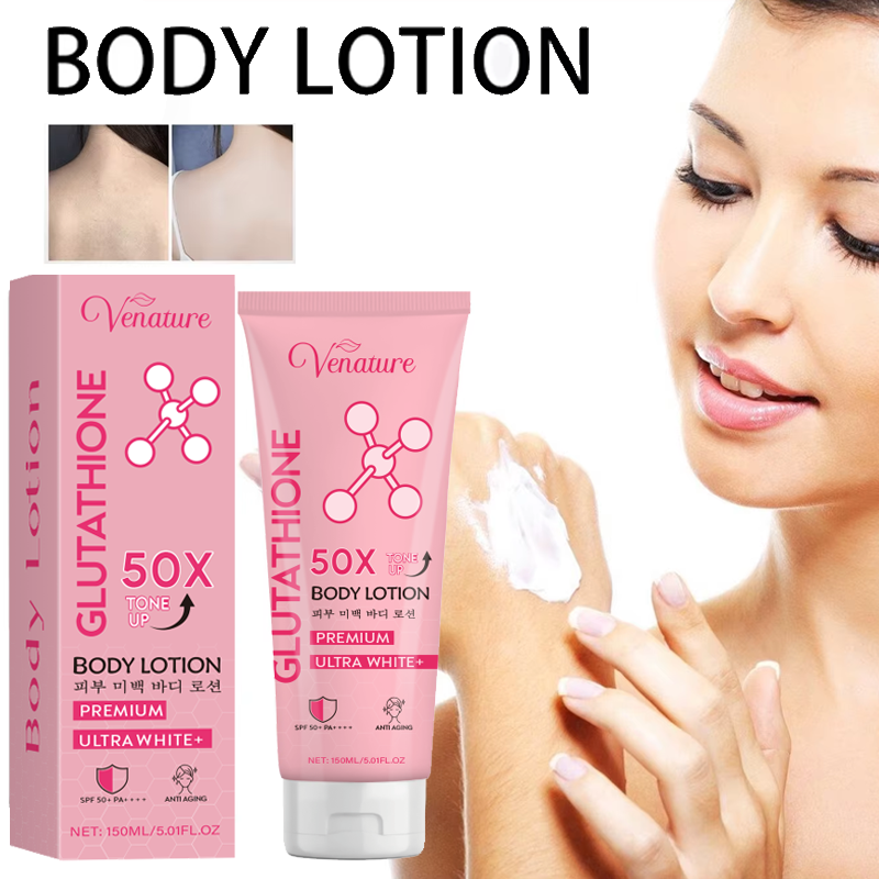 GLUTATHIONE 50X ULTRA WHITE BODY LOTION 150ml • Hyaluronic Acid + Arbutin •  Brightens & Hydrates Skin • Lightweight Non-Greasy • Whitening in 14 Days •  Pleasant Floral Scent - Lazada