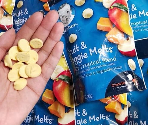 Bánh Sữa Chua Khô Gerber Mỹ Các Vị Trái Cây Cho Bé Ăn Dặm Gói 28g