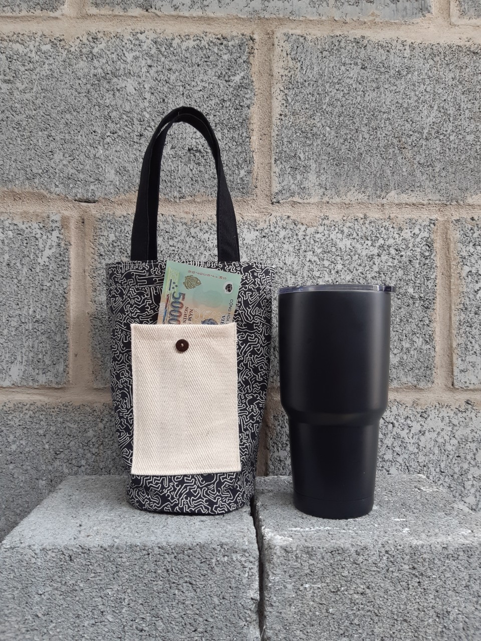 Túi vải Canvas đựng bình nước