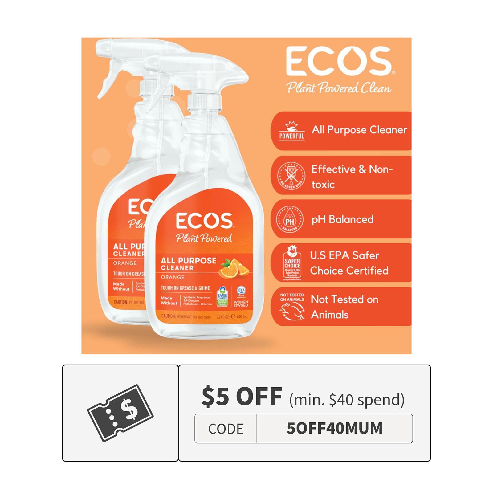 Ecos All Purpose Cleaner Orange Plus 650ML X 2 Lazada Singapore