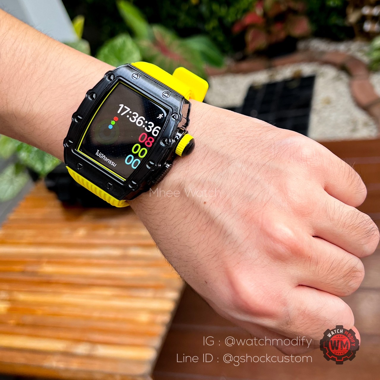 Case for Apple Watch 44mm ใส่ได้ทุกซีรี่ย์ ทรง RM model Yellow Black